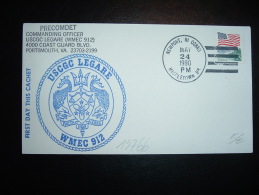 LETTRE TP DRAPEAU 25 OBL.MEC. MAY 24 1990 NEWPORT + USCGC LEGARE WMEC-912 + COMMANDING OFFICER + ILLUSTRATION - Marcophilie