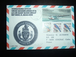 CARTE ENTIER CHINA CLIPPER 33 + TP OBL.MEC.21 AUG 1992 MIAMI + USCGC MOHAWK WMEC-913 + COMMANDING OFFICER + ILLUSTRATION - Marcophilie