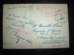 CP OBL. 19 MARS (ANNEE OCCULTEE) KORTRIJK 1B COURTRAI - Fortune Cancels (1919)