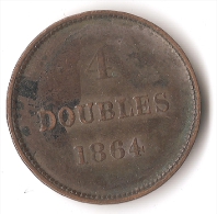 GUERNESEY   4  DOUBLES    1864 - Guernsey