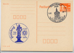 DDR P86II-3a-89 C42-a Privater Zudruck 750 J. PERLEBERG ROLAND Sost. Rathaus 1989 - Privé Postkaarten - Gebruikt