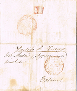 5101. Carta Entera Pre Filatelica CERVERA 1850 A Talarn - ...-1850 Préphilatélie