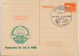 1100 J. QUERFURT Wappen DDR P86II-15-88 C19  Privater Zudruck Sost. 1988 - Briefe U. Dokumente