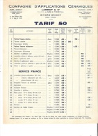 TARIF - 69 - GIVORS GRIGNY - Cie D'APPLICATIONS CERAMIQUES LABRUT - 2 PAGES - ANNEES 30 - 728 - 1900 – 1949