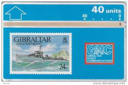 Gibraltar, GIB-24, Hmas Waterhen, Ship 40u.  2 Scans - Gibilterra