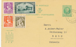 448/21 - Entier Houyoux + TP Complémentaires Cérès/Mercure - TARIF 1 F - BXL Vers  La Suisse - Briefkaarten 1909-1934