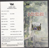 INDIA, 2006, St Bede´s College, Shimla, Womens Education, (1st Issue), Architecture Monument,Folder - Lettres & Documents