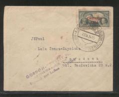 POLAND 1934 GORDON BENNETT BALLOON RACE COVER FLOWN SYRENA FROM WARSZAWA TO SZCZUCZYN BIALYSTOCKI LABEL ON REVERSE - Palloni