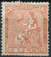 Ed 131(*) Alegoría De España 2 Cts Naranja En Nuevo Sin Goma - Unused Stamps