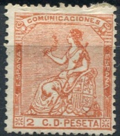 Ed 131(*) Alegoría De España 2 Cts Naranja En Nuevo Sin Goma - Unused Stamps