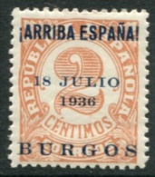 Locales Y Patrioticos. Civil War. Burgos 1936 Edifil 11* Nuevo - Nationalist Issues