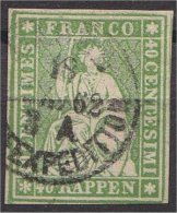 SWITZERLAND, 40 RAPPEN STRUBEL, 26 G, USED CERTIFICATE BERRA - Oblitérés