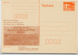 DDR P86II-36-89 C65  Privater Zudruck THOMAS MÜNTZER Stolberg 1989 - Cartoline Private - Nuovi