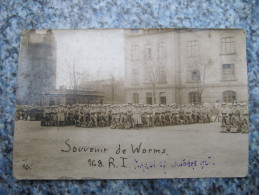 P1 -   CARTE PHOTO SOUVENIR DE WORMS MILITAIRE DU 168 RI 1925 - Worms