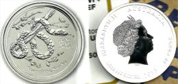 AUSTRALIA 50 CENTS ZODIAC YEAR OF SNAKE FRONT QEII BACK 2013 UNC 1/2 Oz .999 SILVER READ DESCRIPTION CAREFULLY !!! - Sonstige & Ohne Zuordnung