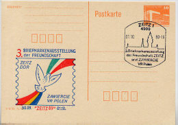 DDR P86II-42-89 C68 Privater Zudruck AUSSTELLUNG ZEITZ Sost.  1989 - Cartes Postales Privées - Oblitérées