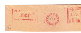 Scandanavian Airline Meter Franking Issued From Kolkata On 1971 - Briefe