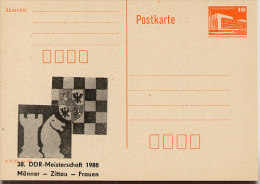 DDR P86II-6a-89 C41-a  Privater Zudruck SCHACH-MEISTERSCHAFTEN Zittau 1989 - Private Postcards - Mint