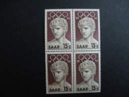 Saar 1956 Michel 372 A 4x - Blocks & Kleinbögen