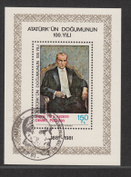 CYPRUS-TURQUEY USED MICHEL BL 2 ATATÜRK - Usati