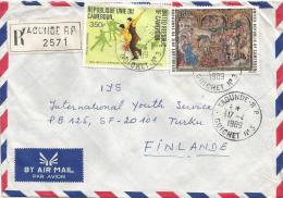 Cameroon Cameroun 1989 Yaounde RP Guichet No. 3 Innsbruck Olympic Games Figure Skating Christmas Registered Cover - Patinaje Artístico