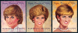 MARSHALL ISLANDS 1997 Mi 873-875 PRINCESS DIANA MINT STAMPS ** - Islas Marshall