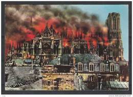 La Cathédrale Pendant L´incendie Du 19 Septembre 1914 - Rilly-la-Montagne