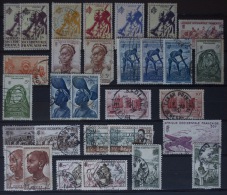 Afrique Occidentale Francaise (AOF) 1945 + 1958, Lot Of 53 Stamps (o), Used (2 Scans) - Gebraucht