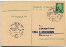 WAPPEN PINNEBERG 1967 Auf DDR P77A Antwort-Postkarte ZUDRUCK BÖTTNER #3 - Covers