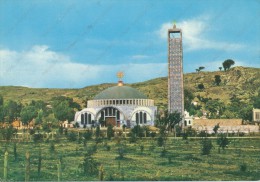 AFRICA,ETHIOPIA, THE NEW St. MARY´S OF ZION, Etiopia, Stamp Bird Agapornis, Vintage Old Postcard - Ethiopie
