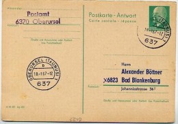 DDR P77 A Antwort-Postkarte ZUDRUCK BÖTTNER#1  Oberursel (Taunus) 1967 - Cartoline Private - Usati