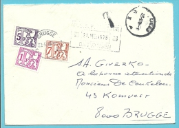 Ongefrankeerde Brief Van LIEGE, Getaxeerd (taxe) Met TX 66+69+71 Met Stempel BRUGGE - Cartas & Documentos