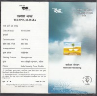 INDIA, 2006, Rainwater Harvesting, Environment Protection, Rain Water, Folder - Briefe U. Dokumente