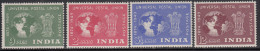 India MLH 1949, Set Of 4, U.P.U. UPU, Globe, Good Condition - Neufs