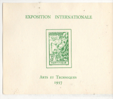 Fra434 Foglietto, Block, Feuillet Martinique, Expo Internationale Arts, Techniques Paris 1937 - 1937 Exposition Internationale De Paris