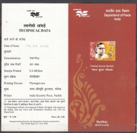 INDIA, 2006, Pankaj Kumar Mullick, (Singer And Music Director), Folder - Covers & Documents