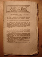 BULLETIN DES LOIS De 1799 - INCENDIE SALLE SPECTACLE BIBLIOTHEQUE - HORLOGERIE - ESPIONS AUTRICHE BELGIQUE - Gesetze & Erlasse