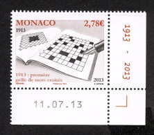 Monaco 2013 - Yv N°  2898 ** -  Mots Croisés ** - Ongebruikt
