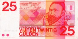 Netherland, 25 Gulden,1971,P.92a,10 Digit Serial #,as Scan - 25 Gulden