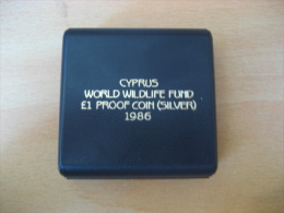 Cyprus 1986 £1 UNC SILVER COIN World Wildlife Fund In Official Case UNC - Cyprus