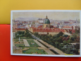 Wien Panorama Mit Belvederegarten Und Kirche Aquarell KUNST Vienna Austria OSTERREICH - Belvedere