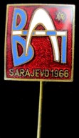 XXV BALKAN ATHLETICS GAMES SARAJEVO / YUGOSLAVIA 1966 OFFICIAL ENAMEL PIN BADGE - Atletismo