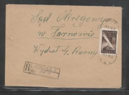 POLAND 1949 REGISTERED COVER MIELEC TO COURT IN TARNOW WITH 1938 WESTERN LANDS EXPO 35 ZL SINGLE FRANKING - Brieven En Documenten