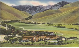 Sun Valley ID Idaho, Lodge On Union Pacific Railroad C1940s/50s Vintage Linen Postcard - Autres & Non Classés