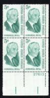 #1235, #1258 & #1264, Plate # Blocks Of 4 US Stamps, Cordell Hull, Verrazano Bridge, Winston Churchill - Plattennummern