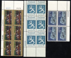 #1333 #1334 & #1335, Plate # Blocks Of 4 Or 6 US Stamps Urban Planning, Finland, Thomas Eakins - Plaatnummers