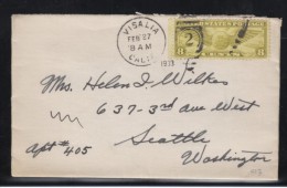 #C17 8-cent Airmail Stamp On Cover Visalia CA To Seattle WA, 27 February 1933 - 1c. 1918-1940 Briefe U. Dokumente