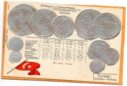 Turkey Coins & Flag Patriotic 1900 Postcard - Munten (afbeeldingen)