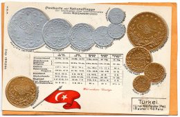 Turkey Coins & Flag Patriotic 1900 Postcard - Munten (afbeeldingen)