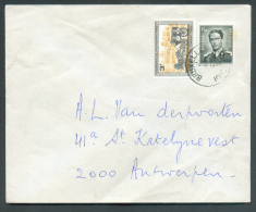 Lettre Affranchissement Mixte Dont Baudouin Marchand à 4Fr50. Obl. Sc Ambulant BRUXELLES-CHARLEROI Du 3-10-1972 Vers Anv - Ambulanti